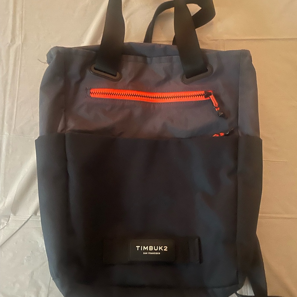 Timbuk2 Navy and Blue Backpack with Orange Accent